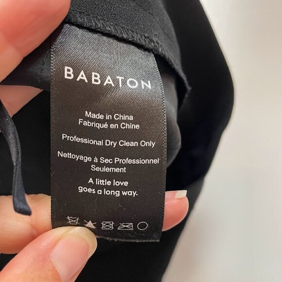 Babaton Aritzia Black Pant Trouser Tuxedo Straight Leg Dexter Pull On Pockets - Picture 7 of 9